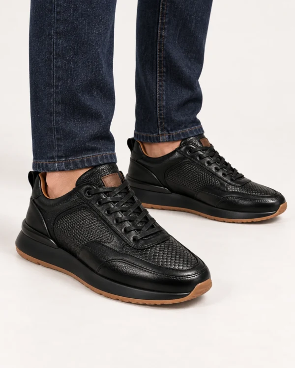 Tenis 3205 Eva Runner Negro con Detalles Miel — foto 3 Tenis 3205 Eva Runner Negro con Detalles Miel — vista 3
