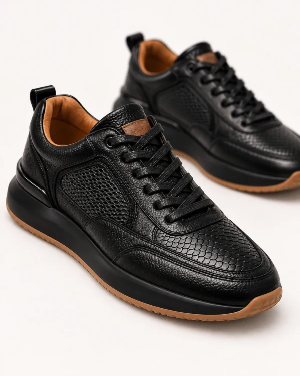 Tenis 3205 Eva Runner Negro con Detalles Miel — foto 4 Tenis 3205 Eva Runner Negro con Detalles Miel — vista 4