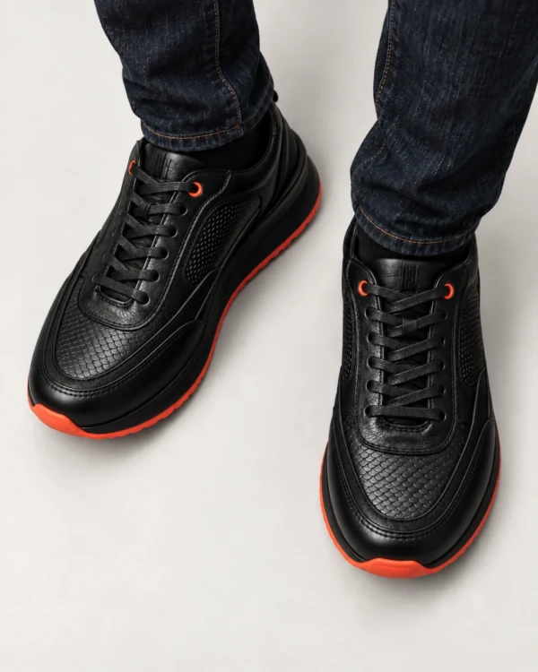 Tenis 3205 Eva Runner Negro con Naranja — vista 2