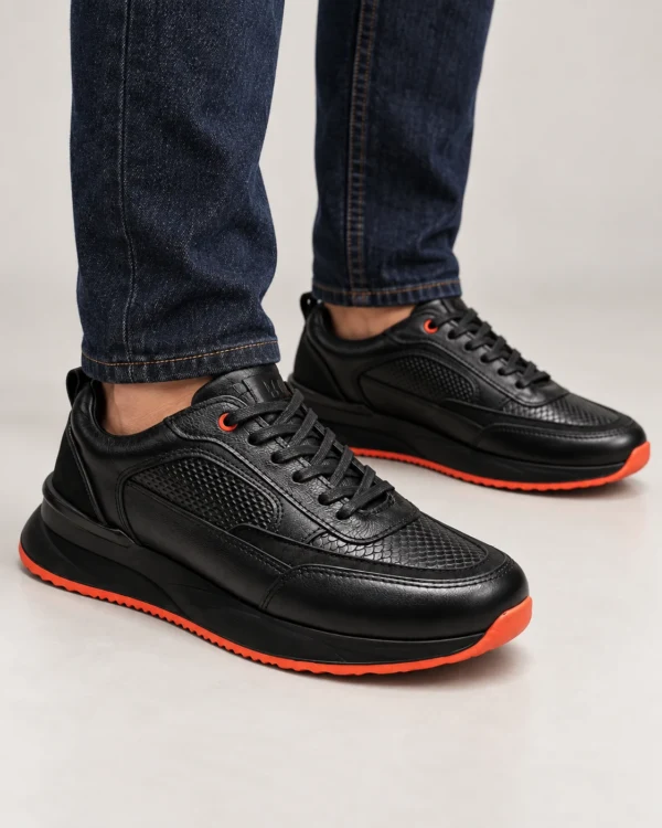 Tenis 3205 Eva Runner Negro con Naranja — vista 3