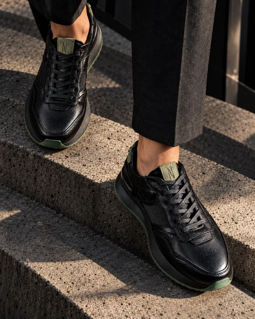 Tenis 3355 Eva Runner Negro Con Verde
